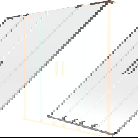Mexen Velar L Duo vaňová zástena 2-krídlová posuvná 140 x 150 cm, transparentná, ružové zlato - 896-140-003-02-60