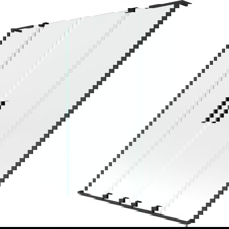 Mexen Velar L Duo sprchová zástená 2-krídlová posuvná 140 x 150 cm, transparentná, čierna - 896-140-003-02-70