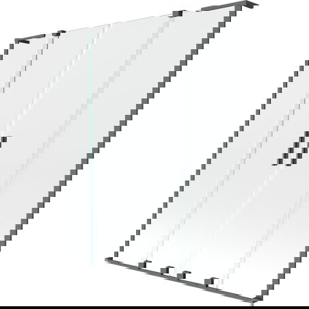 Mexen Velar L Duo posuvná vaňová zástena 2-krídlová 160 x 150 cm, transparentná, tmavý kov - 896-160-003-02-95