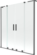 Mexen Velar L Duo vaňová zástenna 2-krídlová posúvna 160 x 150 cm, transparentná, gun metal - 896-160-003-02-95