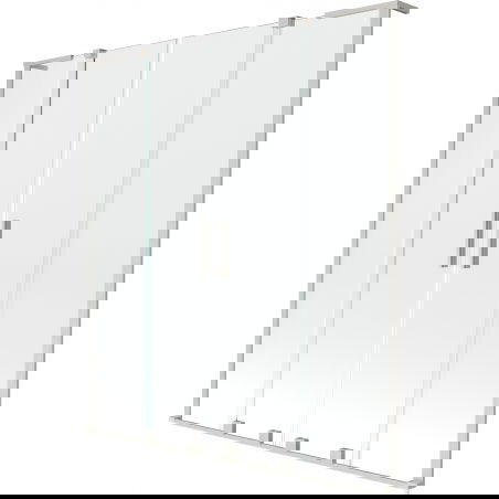 Mexen Velar L Dvojitá sprchová zástena s posuvnými dverami 160 x 150 cm, priehľadná, brúsený nikel - 896-160-003-02-97