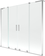 Mexen Velar L Duo sprchový záves 2-krídlový posuvný 170 x 150 cm, transparentný, chróm - 896-170-003-02-01