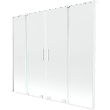 Mexen Velar L Duo vaňová zábrana 2-krídlová posuvná 170 x 150 cm, transparentná, biela - 896-170-003-02-20
