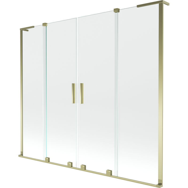 Mexen Velar L Duo vaňový paraván 2-krídlový posuvný 170 x 150 cm, transparentný, zlatý - 896-170-003-02-50