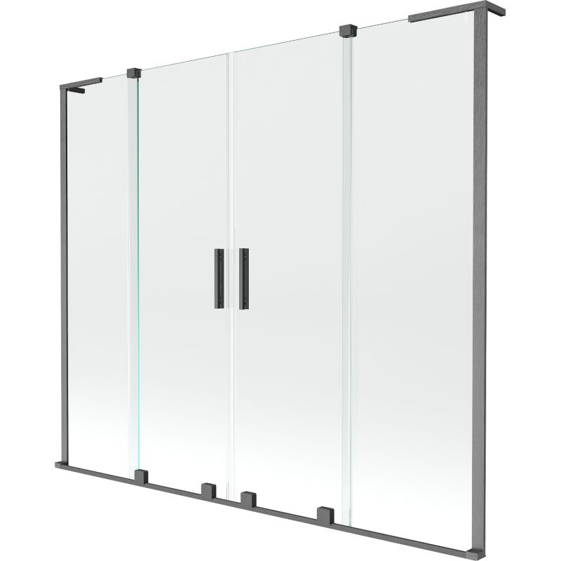Mexen Velar L Duo vaňová zástena 2-krídlová posuvná 170 x 150 cm, transparentná, brúsená gun gray - 896-170-003-02-66