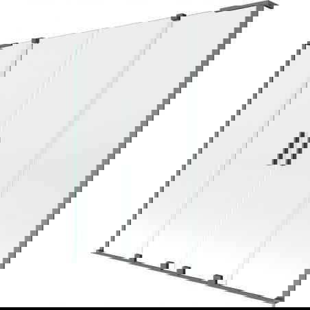 Mexen Velar L Duo paraván na vaňu 2-krídlový posuvný 170 x 150 cm, transparentný, gun gray brúsený - 896-170-003-02-66