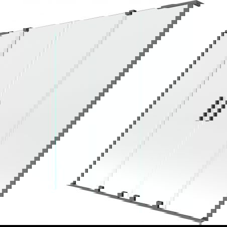 Mexen Velar L Duo vaňová paraván dvojkrídlový posuvný 170 x 150 cm, transparentný, zbraňový kov - 896-170-003-02-95