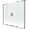 Mexen Velar L Duo vaňová zástena 2-krídlová posuvná 170 x 150 cm, transparentná, gun metal - 896-170-003-02-95
