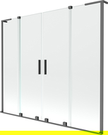Mexen Velar L Duo sprchová zástenka 2-krídlová posuvná 170 x 150 cm, transparentná, gun metal - 896-170-003-02-95