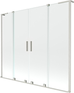 Mexen Velar L Duo vaňová zástenia 2-krídlová zasúvacia 170 x 150 cm, priehľadná, brúsený nikel - 896-170-003-02-97
