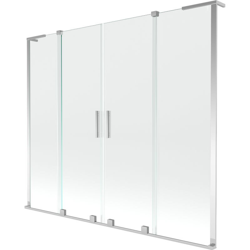 Mexen Velar L Duo vaňová zástena 2-krídlová posuvná 200 x 150 cm, transparentná, chróm - 896-200-003-02-01