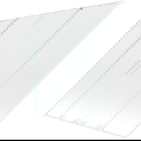 Mexen Velar L Duo skladací dvojdverový vaňový paravan 200 x 150 cm, transparentný, biely - 896-200-003-02-20