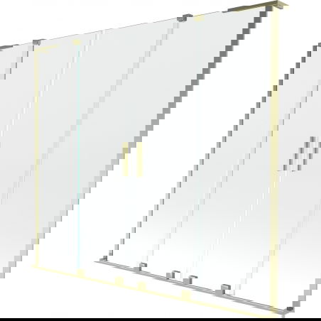Mexen Velar L Duo vaňová zástena 2-krídlová posuvná 200 x 150 cm, transparentná, zlatá - 896-200-003-02-50