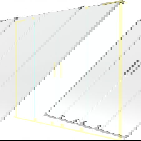 Mexen Velar L Duo sprchový dverový panel dvojkrídlový posuvný 200 x 150 cm, transparentný, zlatý kartáčovaný - 896-200-003-02-55