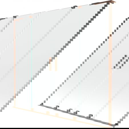 Mexen Velar L Duo sprchová zábrana 2-krídlová posuvná 200 x 150 cm, transparentná, ružové zlato - 896-200-003-02-60