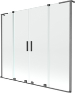 Mexen Velar L Duo vaňová zástena 2-krídlová posuvná 200 x 150 cm, transparentná, matná šedá kartáčovaná