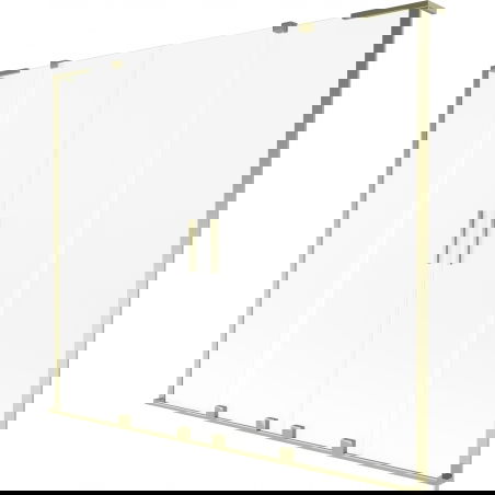 Mexen Velar L Duo vaňová zástena 2-krídlová posuvná 200 x 150 cm, matné sklo, zlatá - 896-200-003-32-50