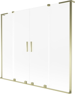 Mexen Velar L Duo vaňová zástena 2-krídlová posuvná 200 x 150 cm, matné sklo, zlatá - 896-200-003-32-50