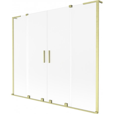 Mexen Velar L Duo vaňová zástena 2-krídlová posuvná 200 x 150 cm, matná, zlatá kartáčovaná - 896-200-003-32-55