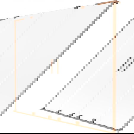 Mexen Velar L Duo vaňová zástena 2-krídlová posuvná 200 x 150 cm, námraza, brúsená meď - 896-200-003-32-65