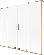 Mexen Velar L Duo dvojkrídlová sprchová stena, posuvná, 200 x 150 cm, námraza, brúsená meď - 896-200-003-32-65