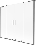 Mexen Velar L Dvojitá posuvná vaňová zástená 2-krídlová 200 x 150 cm, matná, brúsená pušková sivá - 896-200-003-32-66