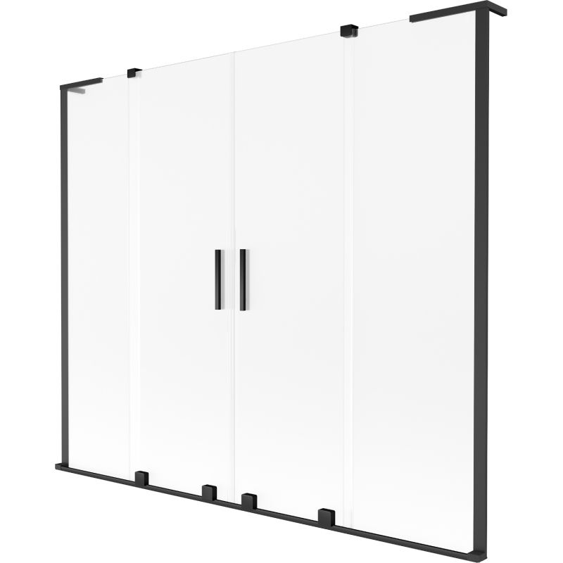 Mexen Velar L Duo vaňová zástena 2-krídlová posuvná 200 x 150 cm, matná, čierna - 896-200-003-32-70