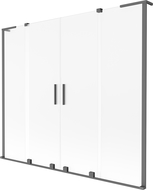 Mexen Velar L Duo dvojkrídlová vaňová zástena posuvná 200 x 150 cm, matná, gun metal - 896-200-003-32-95