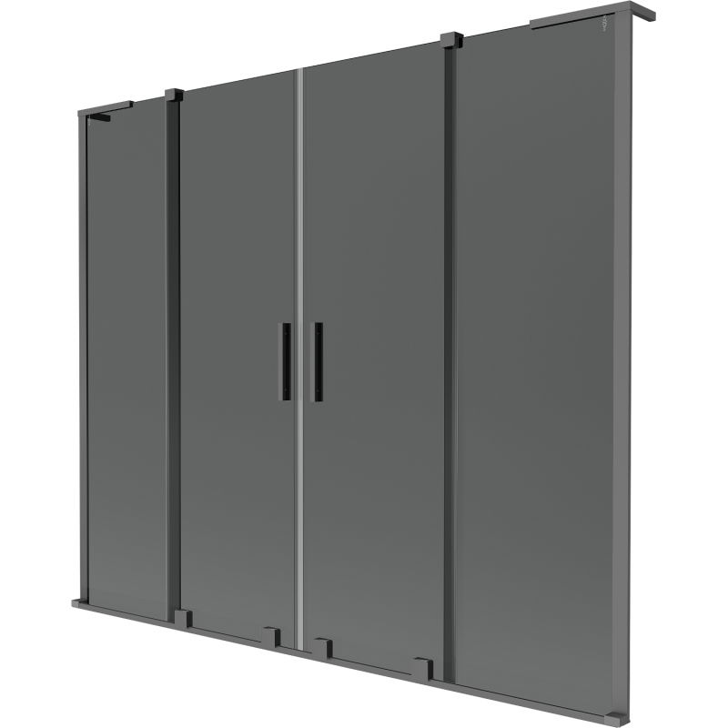 Mexen Velar L Duo dvojkrídlový vaňový paraván posuvný 170 x 150 cm, grafitová, gun metal - 896-170-003-42-95