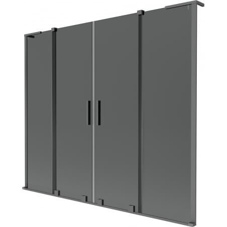 Mexen Velar L Duo vaňová zástena, 2-krídlová posuvná 200 x 150 cm, grafit, gun metal - 896-200-003-42-95