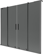 Mexen Velar L Duo vaňová zástena, 2-krídlová posuvná 200 x 150 cm, grafit, gun metal - 896-200-003-42-95