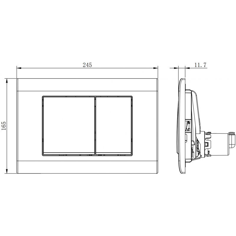 Mexen Fenix Air 01 pneumatické splachovacie tlačidlo, čierne - 6A0103