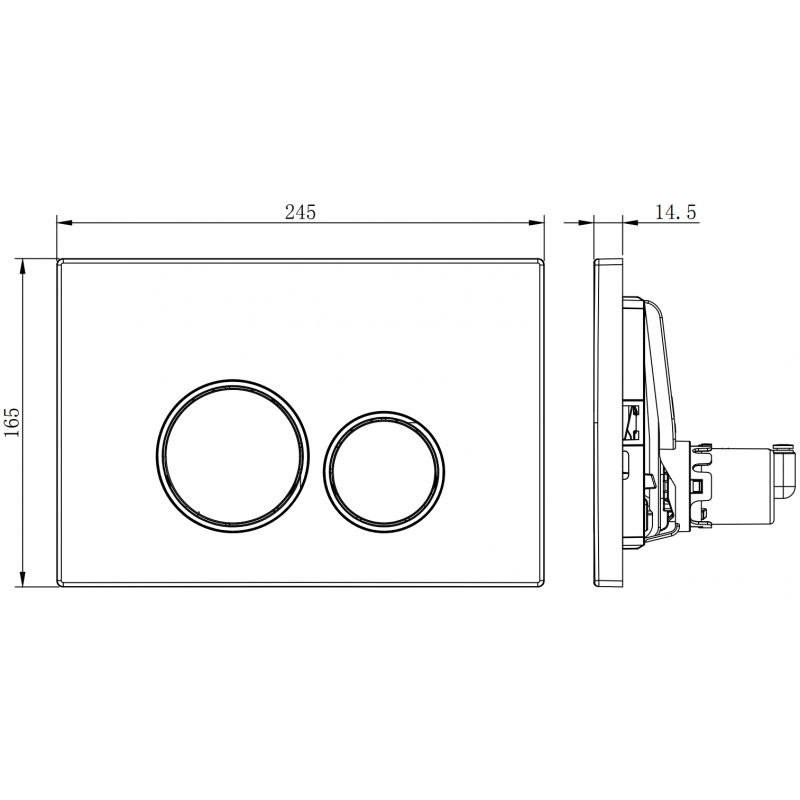 Mexen Fenix Air 05 pneumatické splachovacie tlačidlo, lesklý chróm - 6A0501