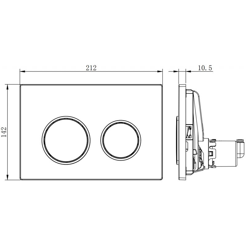 Mexen Fenix Air 07 XS pneumatické splachovacie tlačidlo, čierne - 6A0703