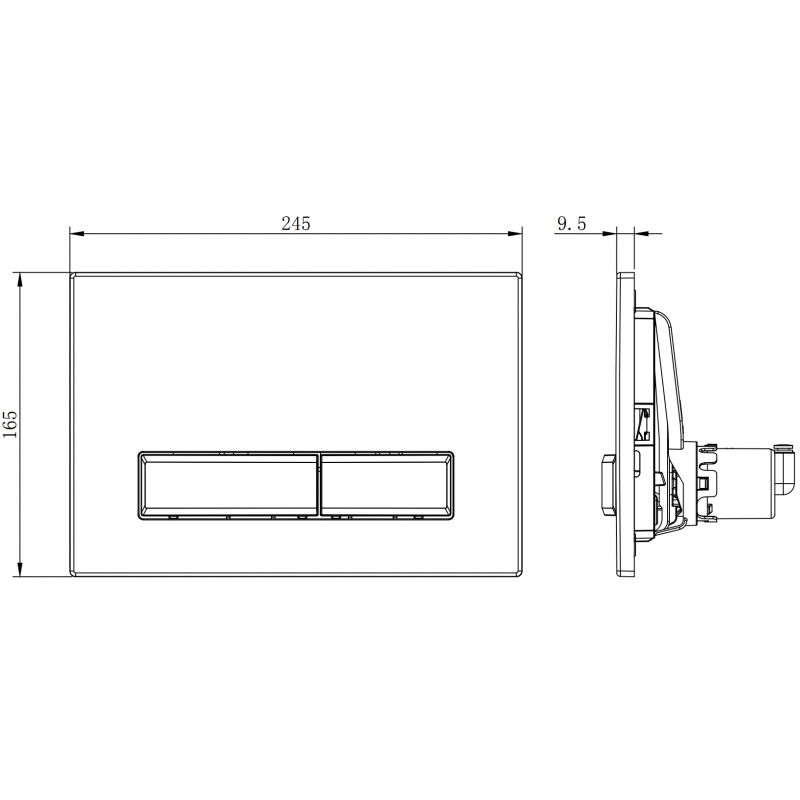 Mexen Fenix Air 09 pneumatické splachovacie tlačidlo, lesklý chróm - 6A0901