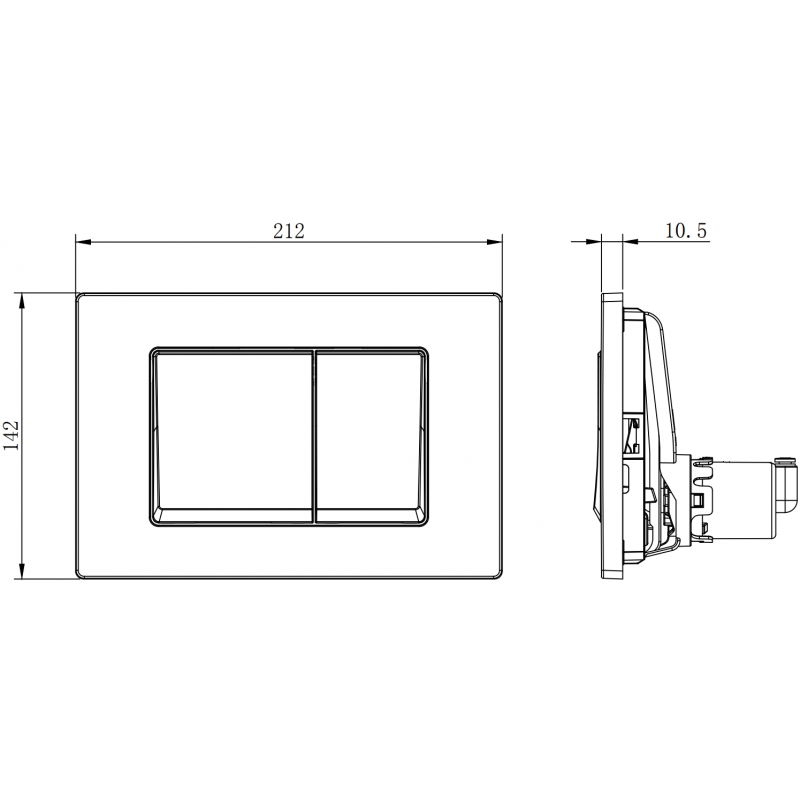 Mexen Fenix Air 10 XS pneumatické splachovacie tlačidlo, matný chróm - 6A1002
