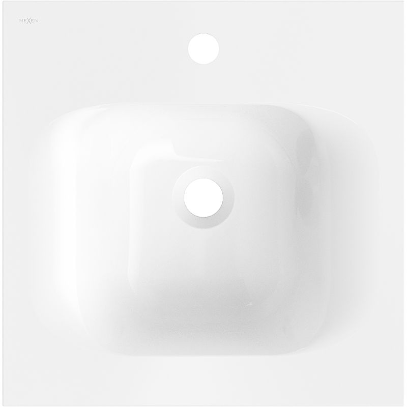 Mexen Vela umývadlo zapustené do dosky 46 x 46,5 cm, biely lesk - 25234500