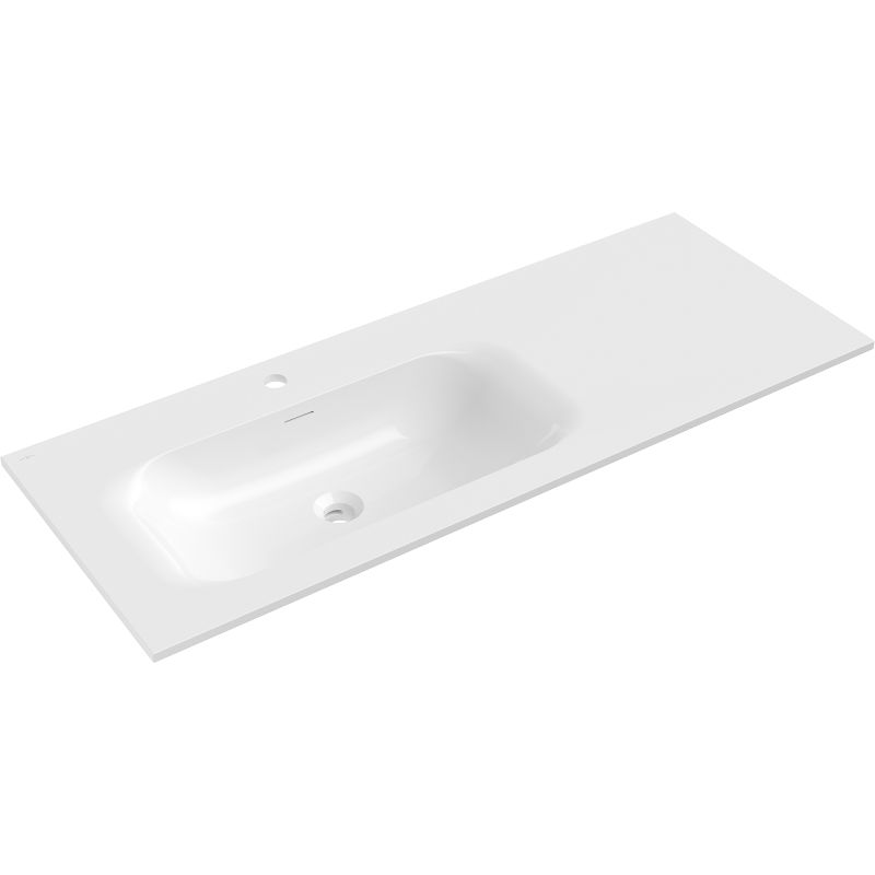 Mexen Vela umývadlo zapustené v doske ľavé 121 x 46,5 cm, biely lesk - 25231200L