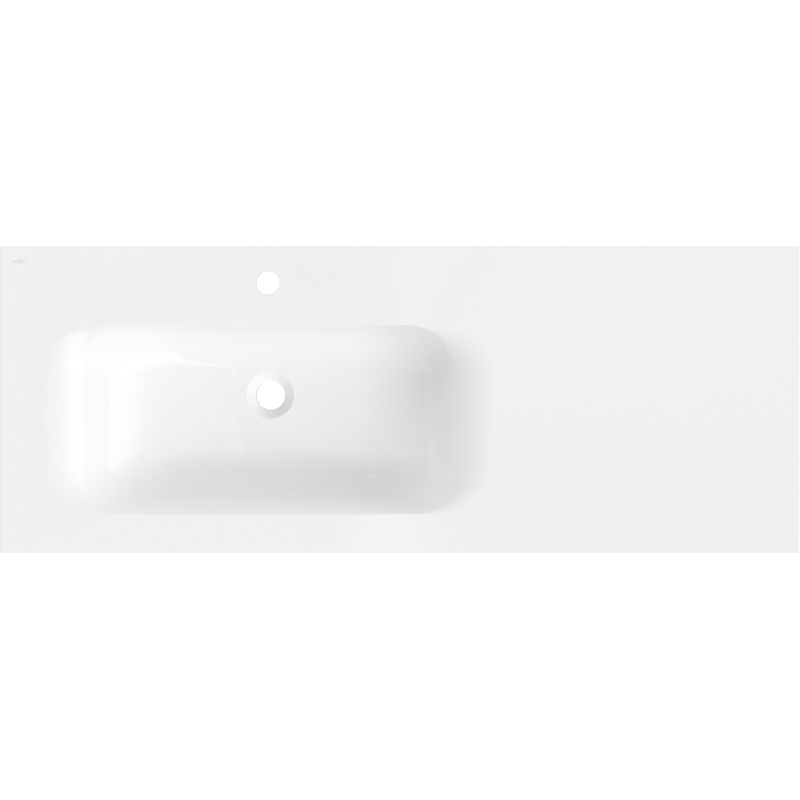 Mexen Vela umývadlo zapustené do dosky ľavé 121 x 46,5 cm, biela lesk - 25231200L