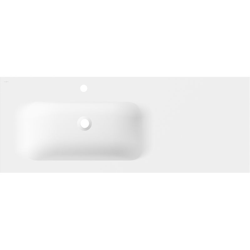 Mexen Vela umývadlo zapustené do dosky ľavé 121 x 46,5 cm, biela mat - 25231201L