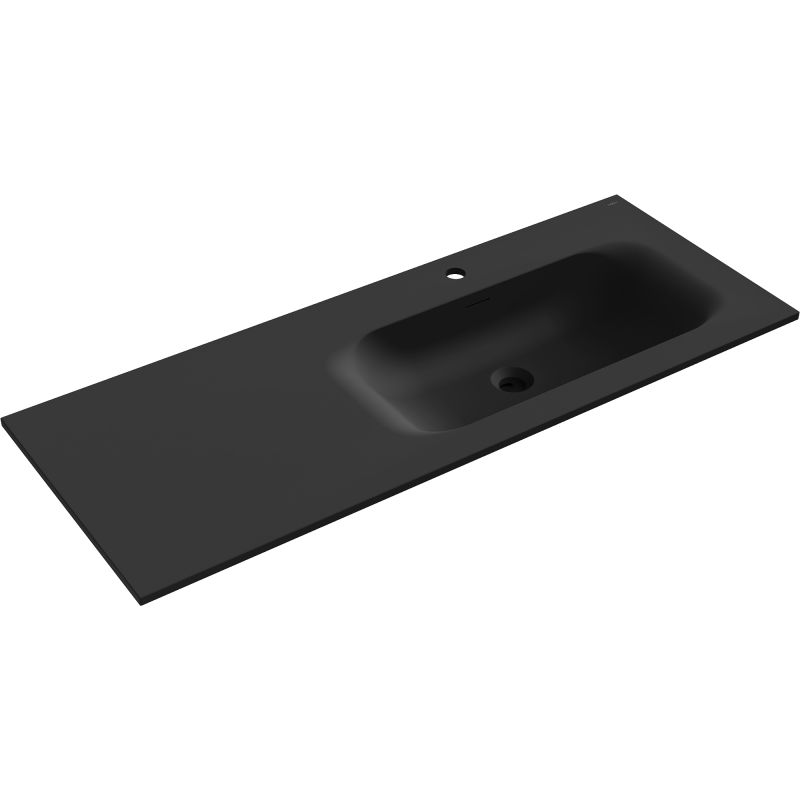 Mexen Vela umývadlo zapustené v doske pravé 121 x 46,5 cm, čierna matná - 25231271P