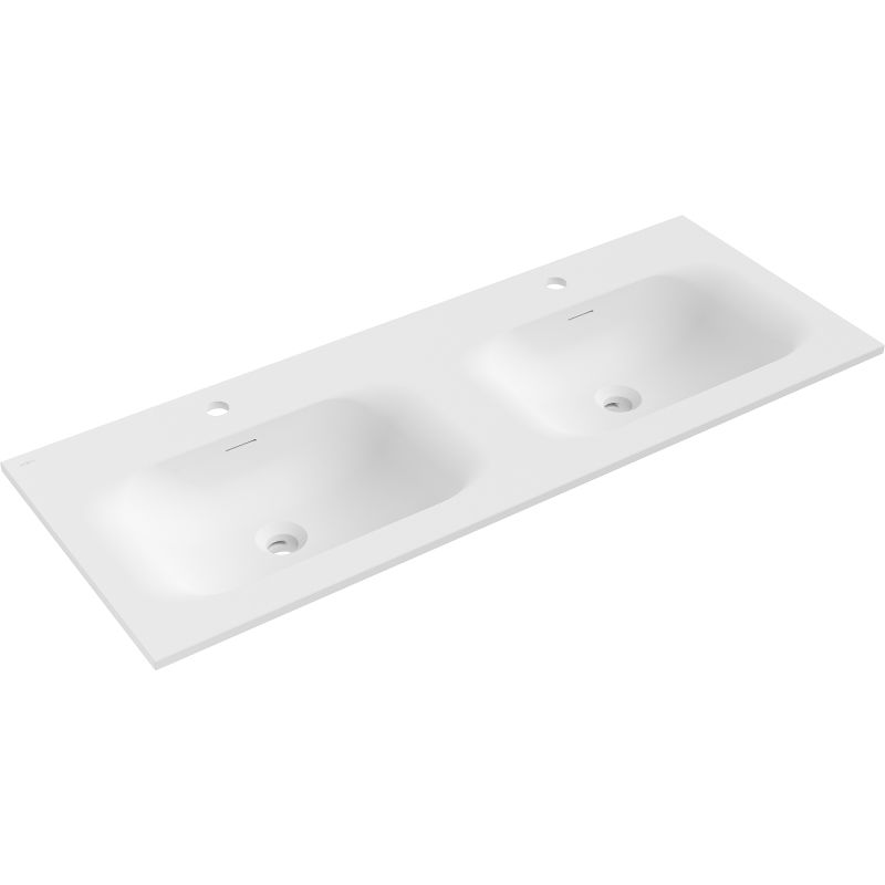 Mexen Vela dvojité umývadlo zapustené do dosky 121 x 46,5 cm, biela matná - 25231201D