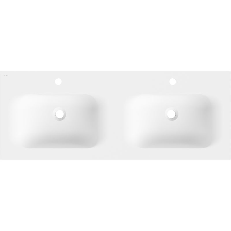 Mexen Vela umývadlo zapustené do dosky dvojité 121 x 46,5 cm, biela mat - 25231201D