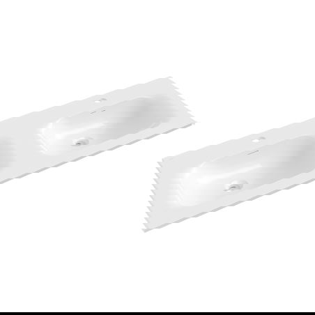 Mexen Vela umývadlo zapustené do dosky dvojité 121 x 46,5 cm, biele lesklé - 25231200D