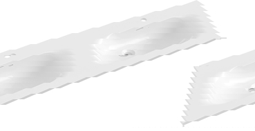 Mexen Vela umývadlo zapustené do dosky dvojité 121 x 46,5 cm, biele lesklé - 25231200D