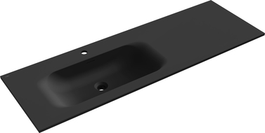 Mexen Vela umývadlo zapustené do dosky ľavé 141 x 46,5 cm, čierny mat - 25231471L