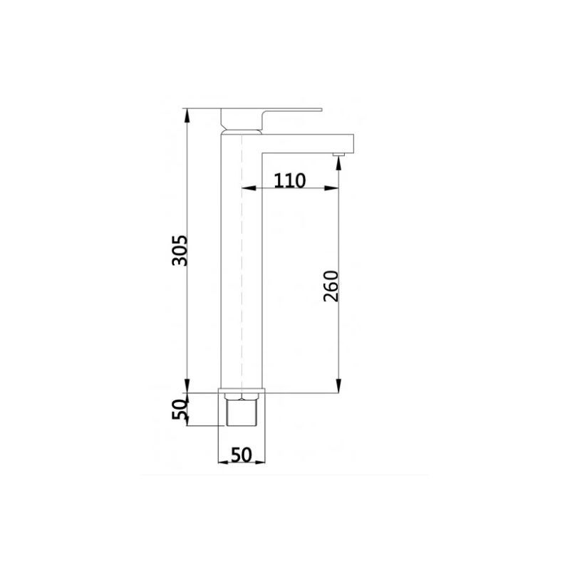 Mexen Cube vysoká umývadlová batéria, chróm - 72910-00