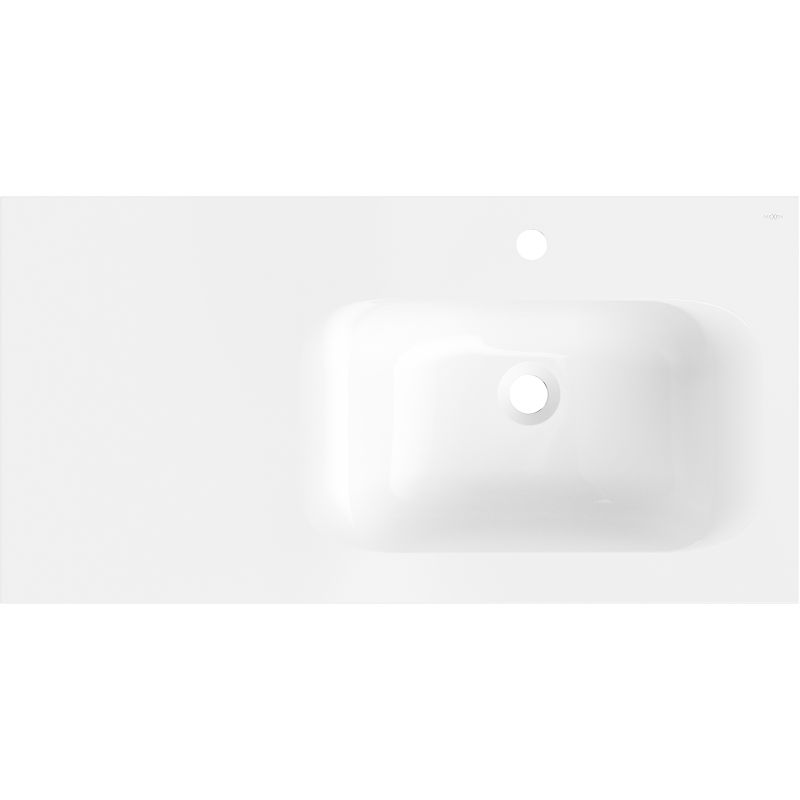 Mexen Vela umývadlo zapustené do dosky pravé 91 x 46,5 cm, biely lesk - 25239000P