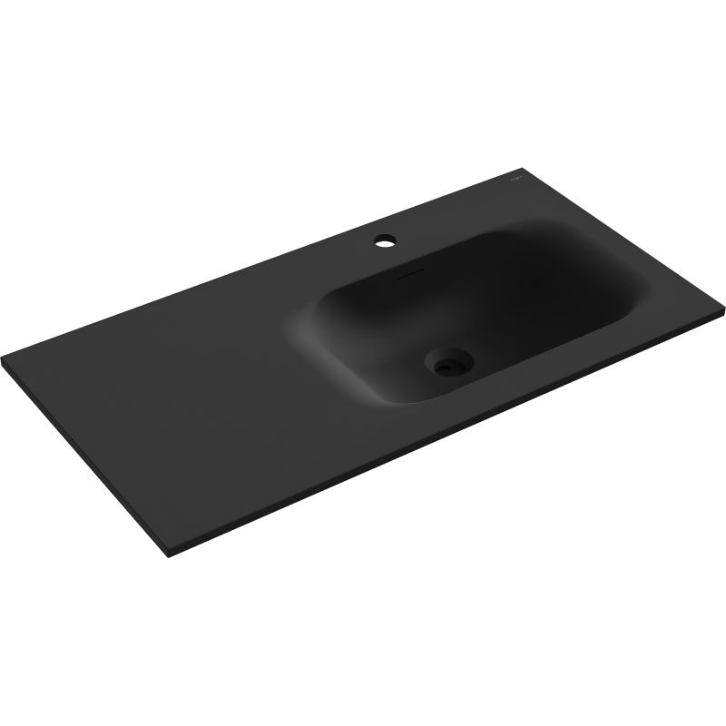 Mexen Vela umývadlo zapustené do dosky pravé 91 x 46,5 cm, čierny mat - 25239071P