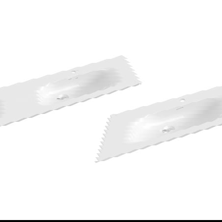 Mexen Vela dvojité umývadlo zapustené do dosky 141 x 46,5 cm, biely lesk - 25231400D